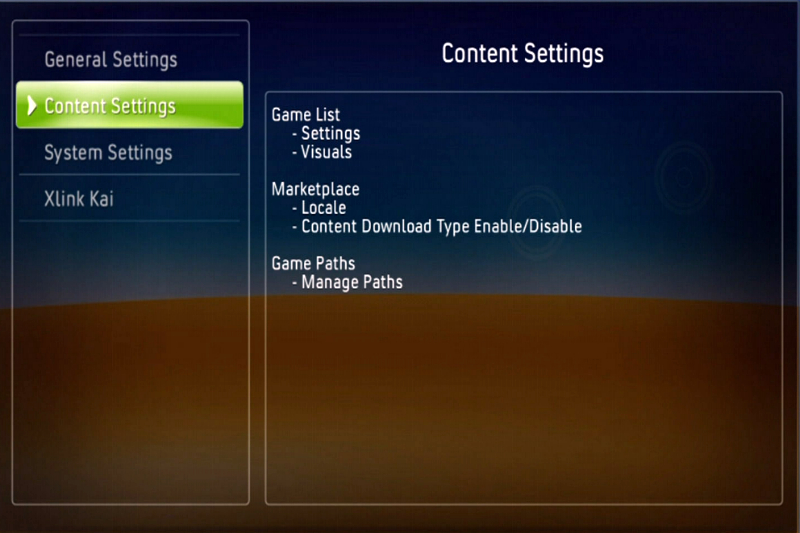 Настройки контента Xbox 360 с Freeboot